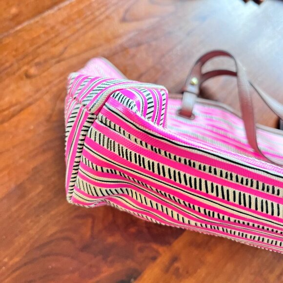 Fossil Pink Rachel Tote Tote Bag With Leather Straps & Key Charm - Picture 6 of 7